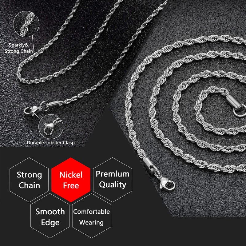 HolyFast Twist Chain Necklace - Stainless Steel Rope Jewelry for Men & Women - Image 4